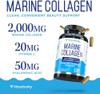 Vitauthority Marine Collagen Capsules Hyaluronic Acid & Vitamin C  2,000Mg Hydrolyzed Fish Collagen Peptides Per Serving  Skin Elasticity, Hydration, Hair, Nail & Joint Support  Pescatarian-Friendly 30 Servings