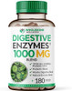 Wholesome Wellness Digestive Enzymes 1000Mg Plus Prebiotics & Probiotics Supplement, 180 Capsules, Organic Plant-Based Vegan Formula For Digestion & Lactose With Amylase & Bromelain,3-6 Months Supply