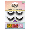 Ardell Winks Dare to Dazzle False Eyelashes - 222 Lash Set with Customizable Rhinestones & Glitter, DIY Glam Lashes for Party & Special Events