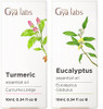 Gya Labs Turmeric Oil For Hair & Eucalyptus Essential Oil For Diffuser Set - 100% Pure Essential Oils Set - 2X0.34 Fl Oz - Gya Labs