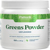 Pattern Wellness Greens Powder Superfood - Complete With Antioxidant, Digestive Enzyme, Fiber, Probiotic, & Adaptogen Blends - Gut, Digestion, & Immune System - 30 Servings - 9.0 Oz (Orange Flavor)