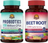 Vitalitown Probiotics 120B 30Ct Organic Beet Root 60 Capsules – 1300Mg
