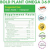 Bold Botanica Plant Omega 3-6-9, With Ahiflower Oil, Vegan Omega 3, Complete Plant-Based Omegas For Brain & Immune Health, Better Than Flax, Fish , Great Taste, Sugar-, Non-Gmo, Liquid- 4 Oz