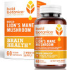 Bold Botanica Lion’S Mane Mushroom Capsules  100% Fruiting Body  Concentrated Organic Lion’S Mane Extracts  Nootropic Brain Health Memory Mood Immune Support  60 Vegan Capsules