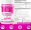 Elements Magnesium Glycinate 500Mg With High-Potency Vitamin D3 10,000 Iu & Vitamin K2 200Mcg Enhanced With Coconut Oil For Optimal Absorption Non-Gmo, Gluten-, Sugar- Softgels (60 Softgels)