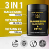 Elements Calm Magnesium Glycinate Gummies 500Mg With High-Potency Vitamin D3 10000Iu & Vitamin K2 100Mcg Stress Relief, Relaxation & Bone Support For Adults Vegan, Non-Gmo, Gluten-, Pineapple Flavor