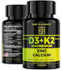 Elements Vitamin D3 K2 With Magnesium Glycinate + Zinc & Calcium Magnesium 1500Mg D3 10,000 Iu K2 (Mk7) 200Mcg Zinc 50Mg Calcium 50Mg Immunity, Bone & Recovery Support – Vegan, Non-Gmo