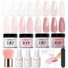 Azurebeauty 4 Colors Dip Powder Nail Kit Bundle With Shimmery Pink Vegan Nail Polish
