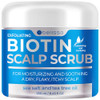 Biotin Scalp Scrub - Exfoliator Treatment For Dry Hair And Itchy Flaky Scalps - Intense Moisturizer And Detox Cleanser For Build Up Relief - Anti Dandruff Mask With Tea Tree Oil For Women And Men