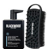 Blackwood For Men Pure Moisture Body Wash (7Oz) + Double Duty Beard & Body Scrubber Bundle - Natural Vegan Formula For Sensitive Skin And Workout Recovery - Dual-Sided Men'S Shower Tool