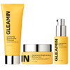 Gleamin Daily Brightening Ritual Set – Cleanser Serum & Moisturizer For Dark Spots Uneven Tone & Glowing Skin – Complete Vitamin C Skincare Routine