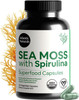 Atlantic Naturals Sea Moss With Spirulina Superfood Capsules - Multivitamin Supplement Supports Healthy Iron And Immune Health Alternative To Seamoss Gel And Powder - Irish Sea Moss Capsules (120 Ct)