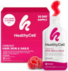 Healthycell Vibrant Hair Skin & Nails Daily Liquid Supplement - Beauty Supplements With Hydrating Nutrients & Essential Vitamins - Collagen Biotin & Hyaluronic Acid - 30 Gel Packs