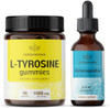 Herbamama L-Tyrosine And Ashwagandha Kit - Bundle Of L-Tyrosine Gummies & Ashwagandha Root Drops 2 Fl Oz - Vegan Non-Gmo 2 Pack