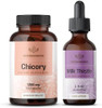 Herbamama Chicory And Milk Thistle Kit - Bundle Of 1200 Mg Chicory Root Capsules & Milk Thistle Tincture 2 Fl Oz - Vegan Non-Gmo Sugar & Alcohol- - 2 Pack