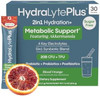 Hydralyte Metabolic Support - 5In1 Probiotic Blend - Support Glp-1 Production With Akkermansia Muciniphila + Prebiotic Fiber + Electrolytes - Daily Metabolism & Digestion - Sugar  (30 Packets)