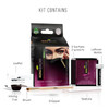 MINA ibrow Henna Professional Tint Kit With Nourishing Oil & Brush Combo Pack (Black)
