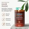 Argan Magic Restorative Hair Mask - Protein Rich Conditioning Hair Mask That Hydrates Restores And Repairs Damaged Hair Made In Usa Paraben Cruelty (12 Oz)