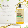 Botanic Hearth Castor Oil (Styling Oil 8 Fl Oz) Usda Organic 100% Pure & Hexane Cold Pressed Promotes Growth For Eyelashes Eyebrows & Hair
