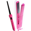 Herstyler Colorful Seasons Ceramic Flat Iron (Pink) And Grande Curling Wand (Pink)2 Pack