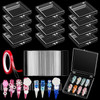 Kalolary 12Pcs Press On Nails Storage Boxes Kalolary Anti-Dust Empty Nail Display Box With 50Pcs Nail Tips Display Holder & Double-Side Tapes Acrylic False Nails Container For Salon Home Nail Storage Supplies