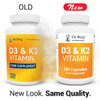 Dr. Berg's D3 & K2 Vitamin - D3K2 Supplement for Normal Joints, Bone & Ligaments Support - 2000 IU of Vitamin D3 & 50 mcg of Vitamin K2 MK7-120 Capsules