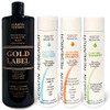 Keratin Research Tratamiento Profesional De Keratina Chocolate Gold Label Set De 4 Botellas 1000Ml Fórmula Mejorada Y Diseñada Para Los Tipos De Cabello Rizado Grueso Negro Africano Dominicano Y Brasileño