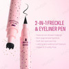 Kyda Freckle Liquid Eyeliner Pen 2 In 1 Freckles Stamp And Black Liquid Eyeliner Waterproof And Long Lasting Soft Dot Spot Pen Realistic Fake Freckles For Natural Lifelike Sun-Kissed Makeup-Espresso