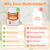 Purolabs Multivitamins & Minerals Supplement - 34 Essential Nutrients - Daily Multivitamin Tablets for Men & Women - 60 Vegan Capsules