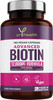 yrhealth Biotin Hair Growth Supplement 12,000mcg 180 Vegan Capsules