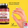 yrhealth Iron Supplement 20mg Maximum Strength Anti Fatigue Complex - 180 Vegan Capsules