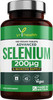 yrhealth Selenium 200mcg Tablets - 180 Vegan Society Registered Pills for Thyroid and Immune Health Hair Skin and Nails - 6 Month Supply