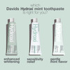 Davids Hydroxi Fluoride Free  Nano Hydroxyapatite Toothpaste for Remineralizing Enamel & Sensitive Relief Whitening Antiplaque SLS Free Natural Peppermint 4 oz Made in USA