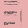 ARTDECO Ultra Fine Brow Liner - Coal - Thin Twist-Out Tip Creates Ultra-Fine Lines - Integrated Grooming Brush - Smudge-Proof & Waterproof - Eyebrow Pencil - Eye Makeup - Vegan - 0.03 Oz
