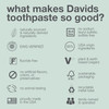 Davids Fluoride Free Toothpaste Teeth Whitening Antiplaque SLS (Sulfate) Free Promotes Enamel Health Mouth & Gum Detox EWG Verified Natural Peppermint 5.25oz Made in USA