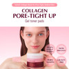 EQQUALBERRY Collagen Pore-Tight Up Gel Toner Pads – Korean Pore-Tightening Jelly Pad with Deep Absorption Collagen Hydrating & Firming Formula 4.73 FL.OZ. (140ml) / 60 Pads