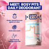 Megababe Daily Deodorant - Rosy Pits with 72 hour Odor Protection | Holiday Gifts for Women | Aluminum-Free, Clear & Clean | Fresh rose scent | 2.6 oz