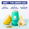 Megababe Daily Deodorant - The Green Deo with Vitamin E & Safflower | Aluminum-Free Solid All Natural | Geranium & Lemon | Free from Parabens Sulfates & Phthalates | 2.6 oz