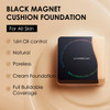 Carslan Black Magnet Cushion Foundation - Full Buildable Coverage Moisturizing Lightweight 18H Long-Lasting Glow Looking Refill Included K02.Ivory White