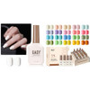 Gaoy White Gel Nail Polish And 23 Pcs Gel Nail Polish Kit Pastel Macaron Colors