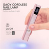 Gaoy Cordless Nail Lamp With Stand Mini Handheld Uv Light With Lcd Display For Gel Nails Rechargeable Usb Nail Dryer For Fast Curing Silver