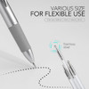 Gaoy 4-In-1 Nail Dotting Pen Manicure Art Tools In Ballpoint Design With Size Marking And Pressing Head Perfect For Painting Sculpting Rhinestones Diy And Salon Silver