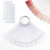 Gaoy Nail Swatch Sticks With Ring 50 Pcs False Nail Sample Swatches With Numbers Stickers Fan-Shaped Practice Color Display For Home Or Salon Use