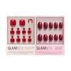 Glamnetic Press On Nails & Toenails - Cherry Glaze  Short Round Bright Cherry Red Nails With A Glaze Finish  15 Sizes - 30 Nail Kit With Glue & 16 Sizes - 32 Toe Nail Kit With Glue