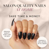 Glamnetic Press On Nails & Brush On Nail Glue Bundle - Boba  Opaque Black Short Almond Nails Reusable  12 Sizes - 24 Nail Kit