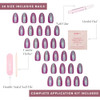 Glamnetic Press On Nails - Berry Fizz Short Oval With Brush On Glue And Remover  Magenta With Metallic Finish Reusable  15 Sizes - 30 Nail Kit
