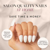 Glamnetic Press-On Nails - Angel  Super Strong Brush On Glue & Press-On Nail Remover  Opaque White Short Almond Nails Reusable  12 Sizes - 24 Nail Kit