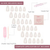 Glamnetic Press-On Nails - Hailey  Super Strong Brush On Nail Glue & Press-On Nail Remover  Glossy Semi-Transparent Short Almond Nails Reusable  15 Sizes - 30 Nail Kit With Glue And Remover