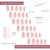 Glamnetic Press-On Nails - Cloud 9  Super Strong Brush On Nail Glue & Nail Adhesive Tabs  Medium Pointed Almond Pink Fake Nails With A Jelly Uv Finish  15 Sizes - 30 Nail Kit With Glue & Nail Tabs