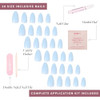 Glamnetic Press On Nails & Brush On Nail Glue Bundle - Blueberry Milk  Opaque Light Blue Short Almond Nails  15 Sizes - 30 Nail Kit With Glue  Reusable Salon-Quality Fake Nails